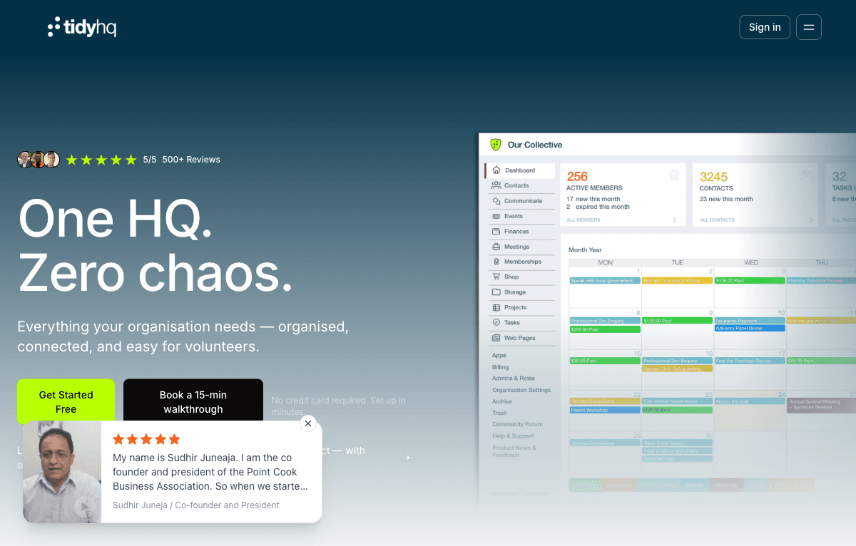 TidyHQ — built in Ship Studio
